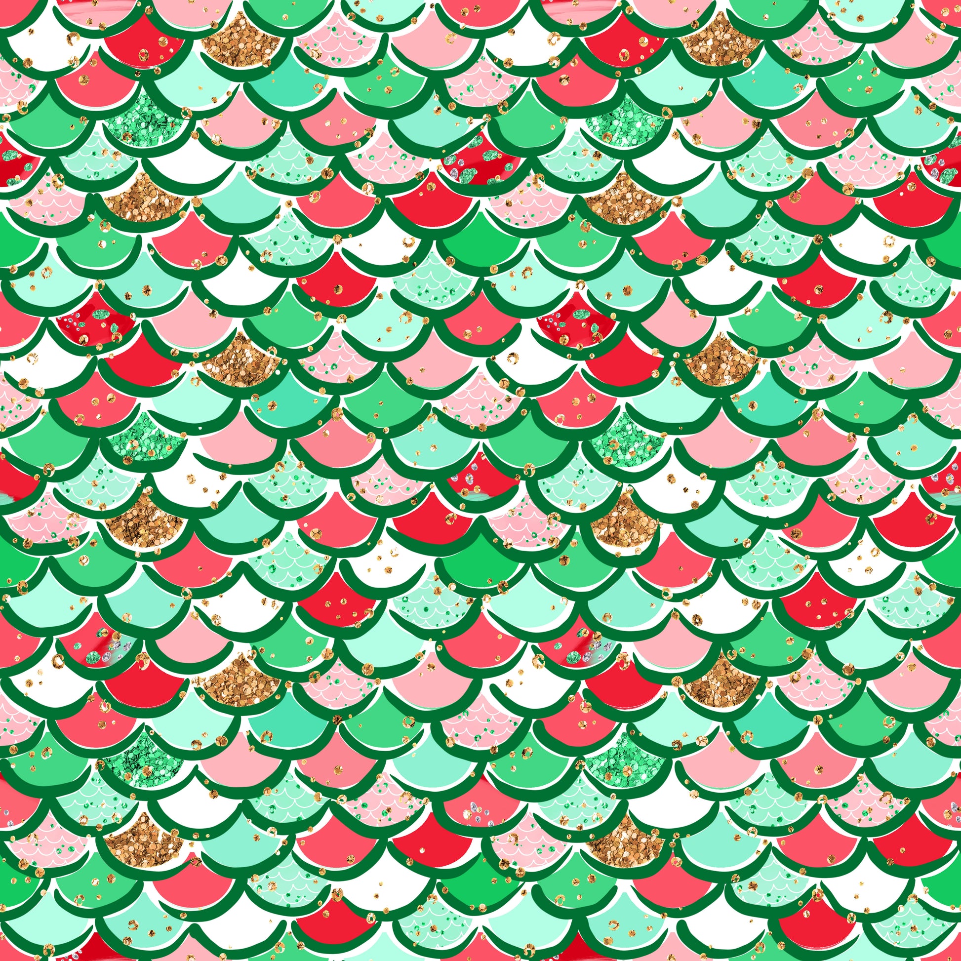 Holiday Mermaid Scales 12x12 Patterned Vinyl Sheet