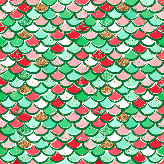 Holiday Mermaid Scales 12x12 Patterned Vinyl Sheet