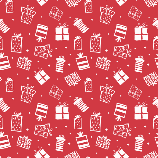 Holiday Presents Red 12x12 Patterned Vinyl Sheet