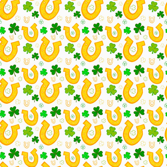 Horseshoes & Shamrocks 12x12 Patterned Vinyl Sheet