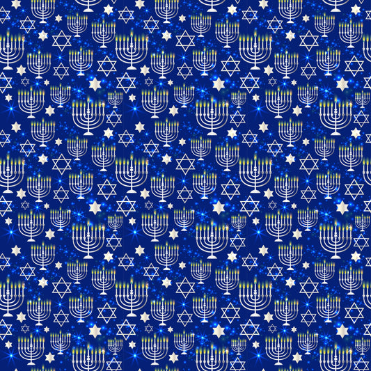 Lit Menorahs 12x12 Patterned Vinyl Sheet