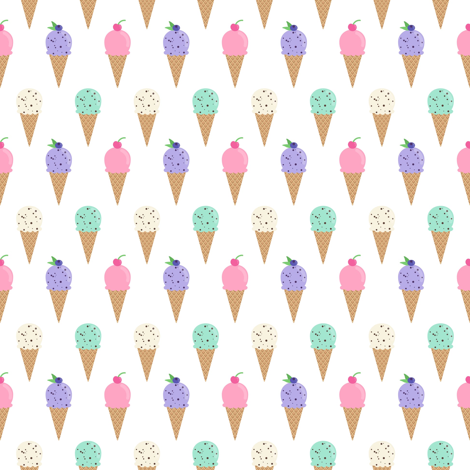 Ice Cream Cones 12x12 Patterned Vinyl Sheet
