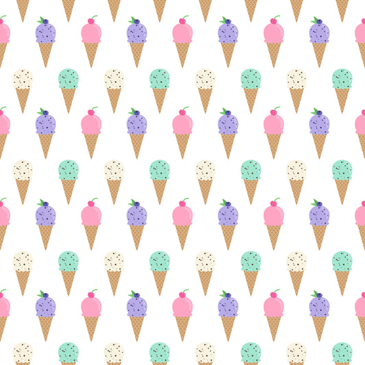 Ice Cream Cones 12x12 Patterned Vinyl Sheet