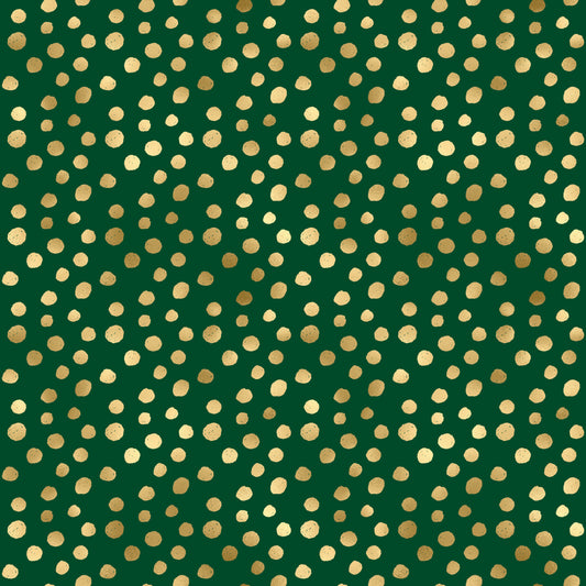 Emerald & Gold Dots Patterned Vinyl Sheet