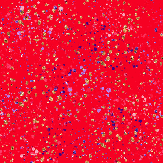 Red Glitter Splatter Patterned Vinyl Sheet