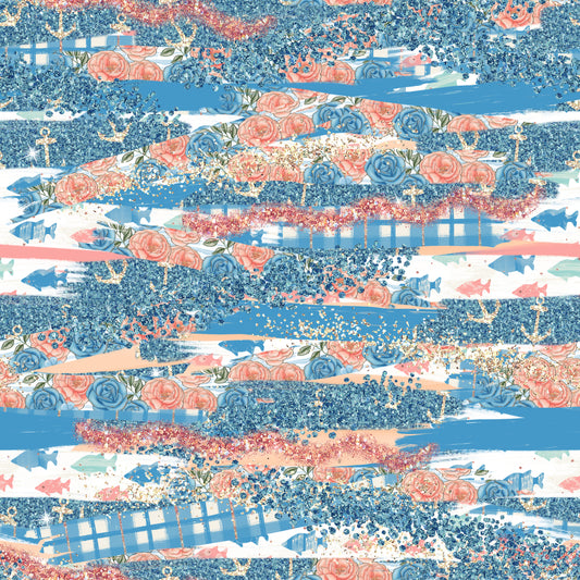 Lake Life Brush Strokes 12x12 Patterned Vinyl Sheet