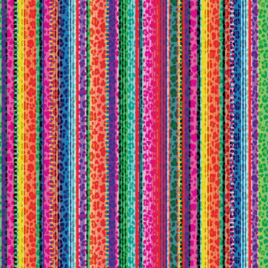 Multicolor Leopard Serape Patterned Vinyl Sheet