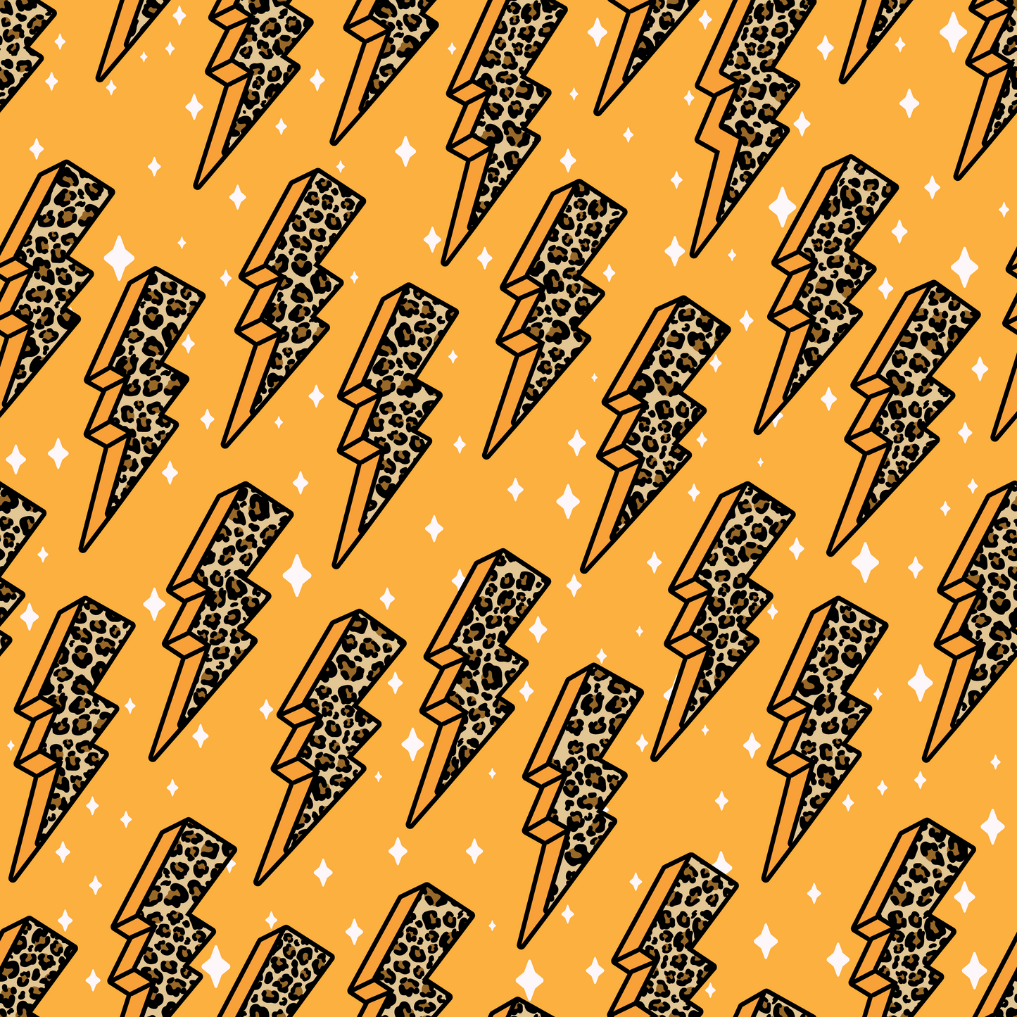 Leopard Print Lightning Bolts 12x12 Patterned Vinyl Sheet