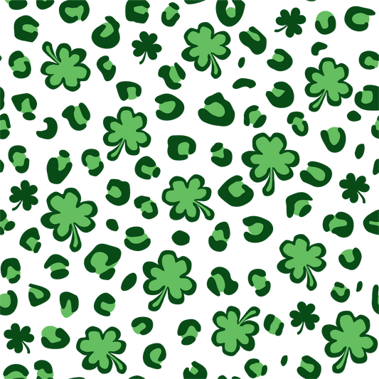 Leopard Print Shamrocks 12x12 Patterned Vinyl Sheet
