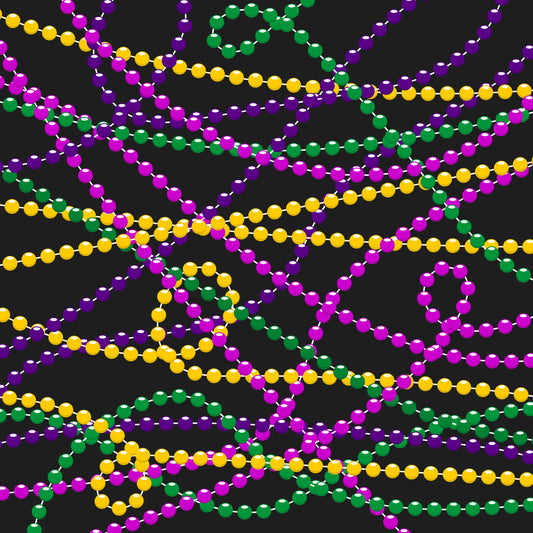 Mardi Gras Party Beads 12x12 Patterned Vinyl Sheet