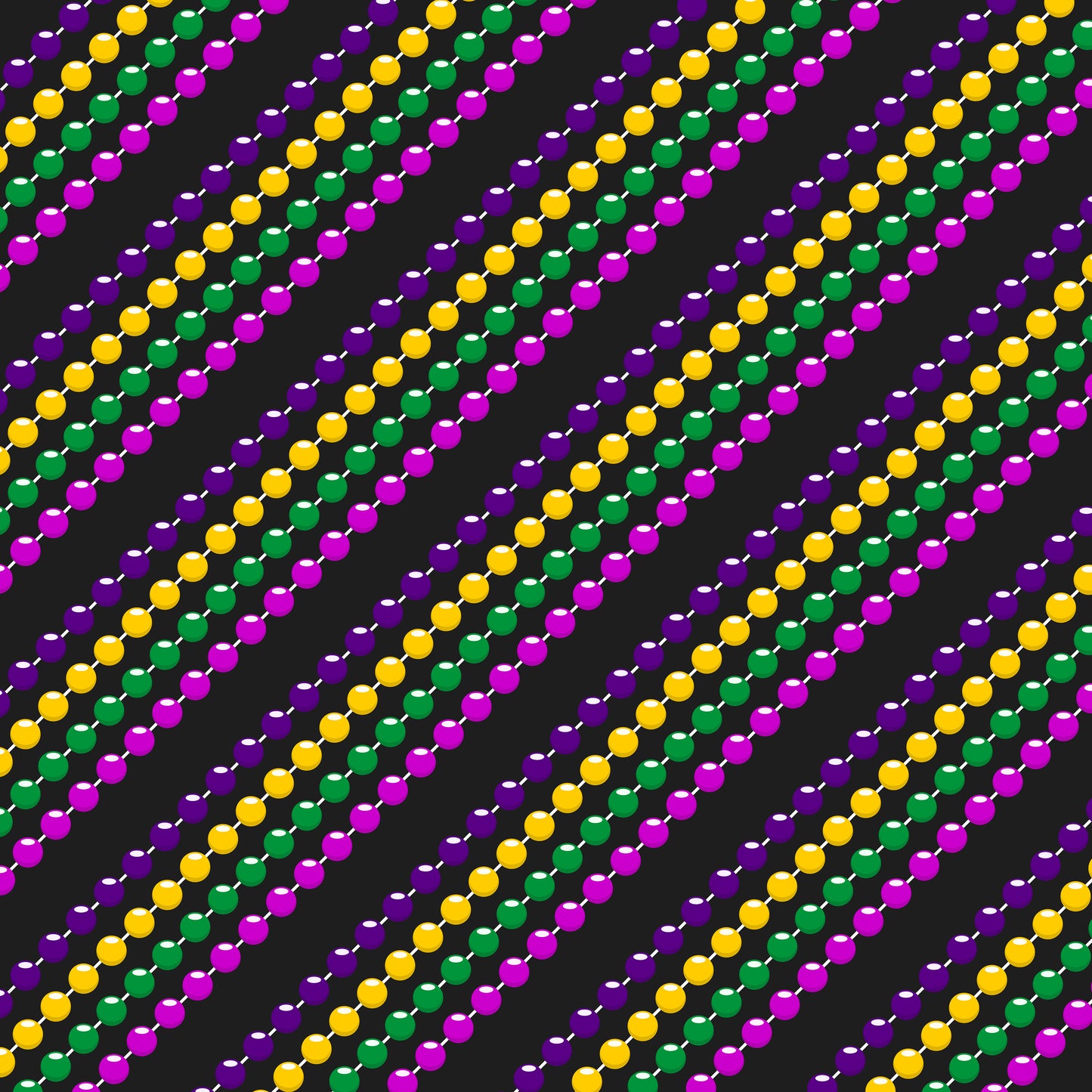Mardi Gras Bead Rows 12x12 Patterned Vinyl Sheet