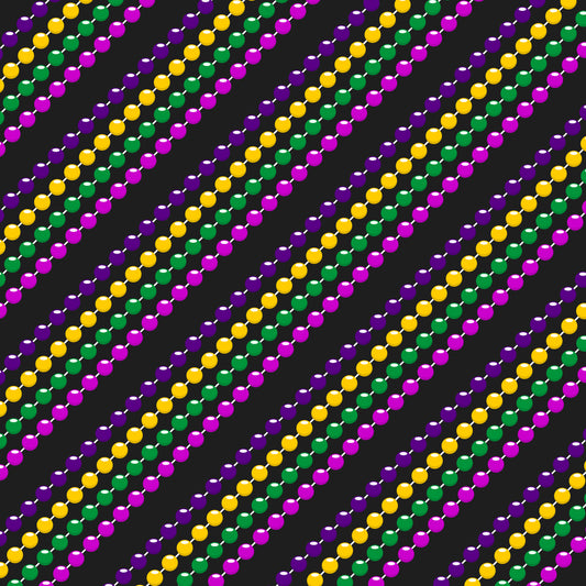 Mardi Gras Bead Rows 12x12 Patterned Vinyl Sheet