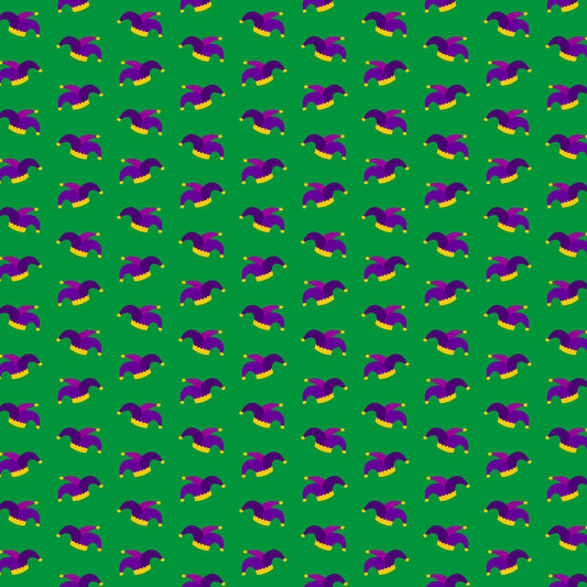Mardi Gras Jester Hats 12x12 Patterned Vinyl Sheet