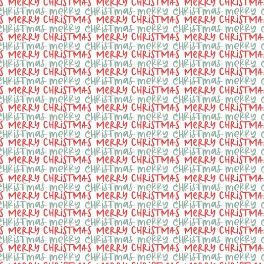 Merry Christmas Text 12x12 Patterned Vinyl Sheet