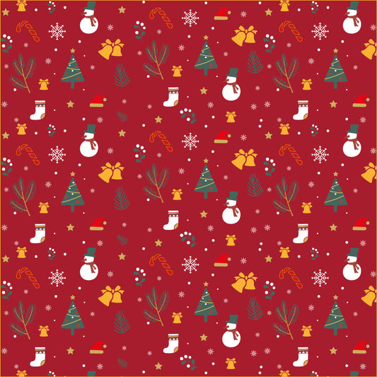 Merry Holidays Red 12x12 Patterned Vinyl Sheet