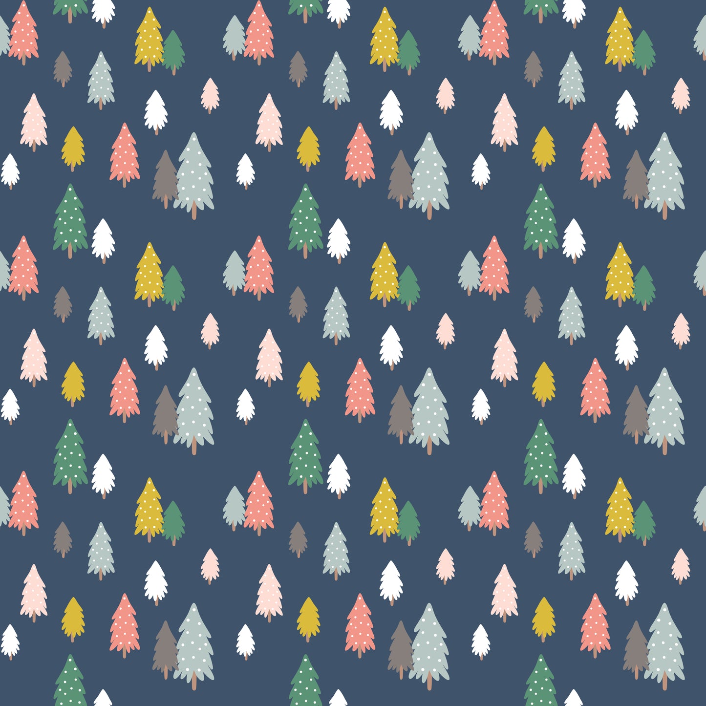 Mini Colorful Christmas Trees 12x12 Patterned Vinyl Sheet