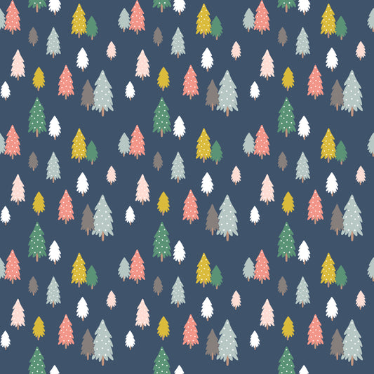 Mini Colorful Christmas Trees 12x12 Patterned Vinyl Sheet