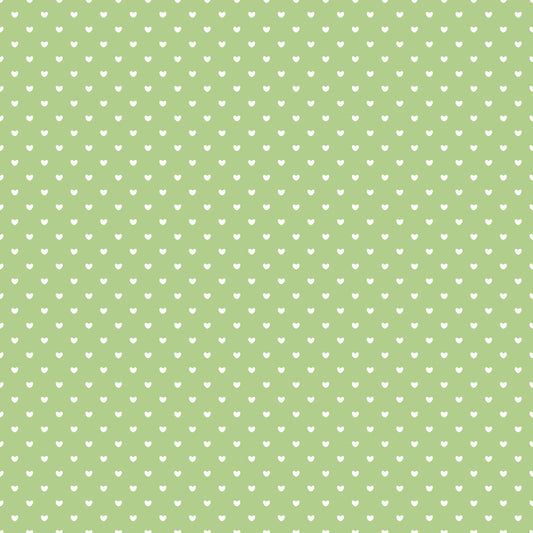 Light Green Mini Hearts Patterned Vinyl Sheet