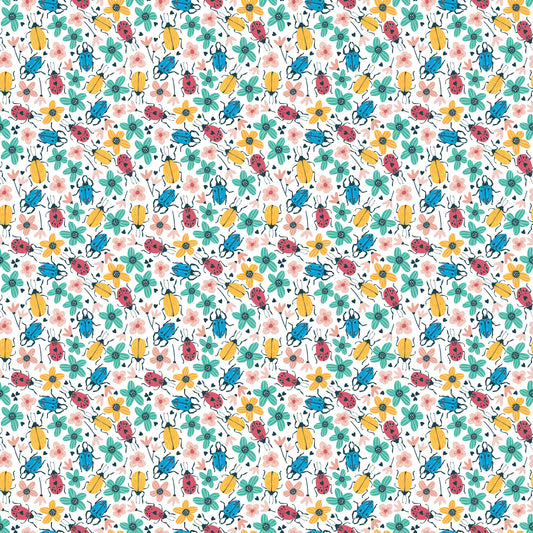 Mini Love Bugs & Flowers 12x12 Patterned Vinyl Sheet
