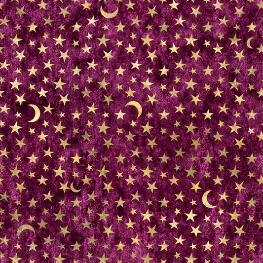 Moon & Stars Purple Patterned Vinyl Sheet