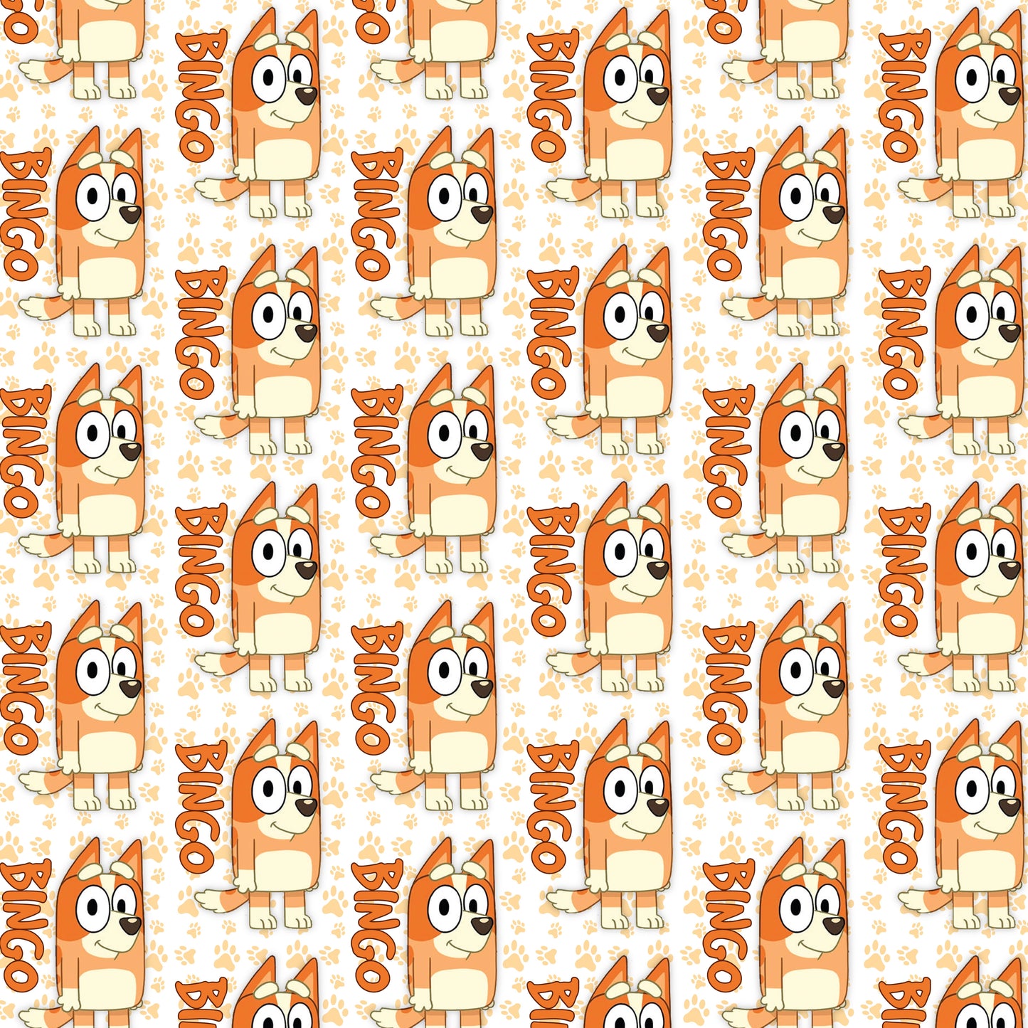 Orange Cartoon Dogs 12x12 Patterned Vinyl Sheet