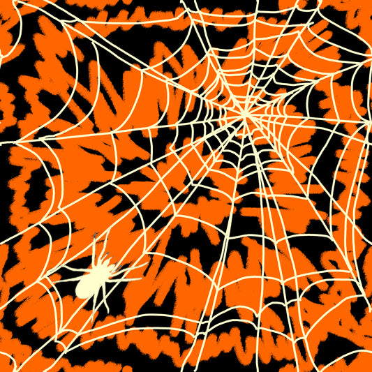 Orange Halloween Spider Web 12x12 Patterned Vinyl Sheet