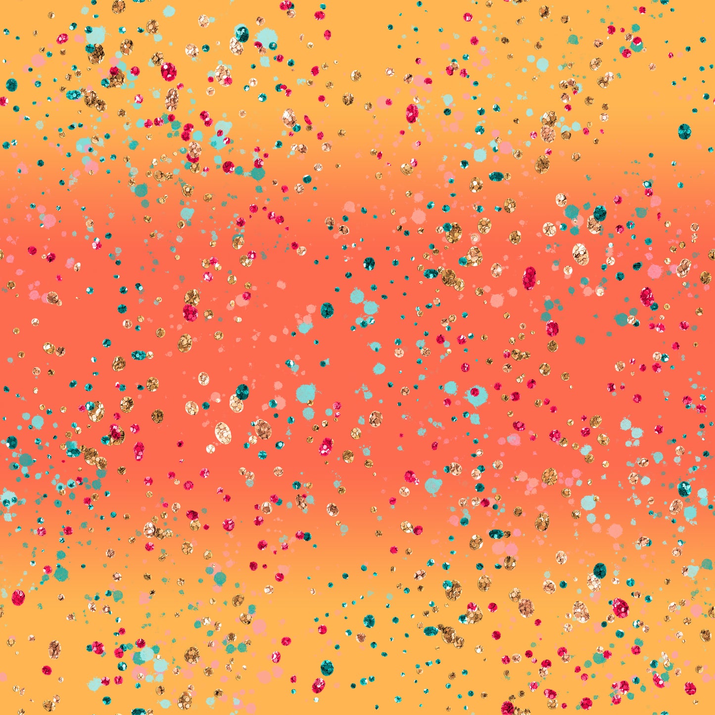 Orange Ombre´ Glitter Splatter 12x12 Patterned Vinyl Sheet
