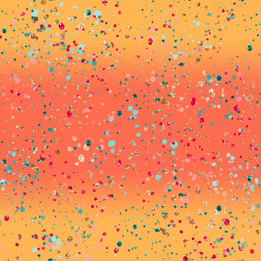 Orange Ombre´ Glitter Splatter 12x12 Patterned Vinyl Sheet