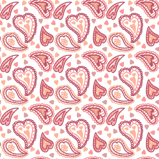 Paisley Hearts 12x12 Patterned Vinyl Sheet