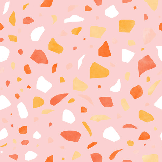 Pale Pink Terrazzo 12x12 Patterned Vinyl Sheet