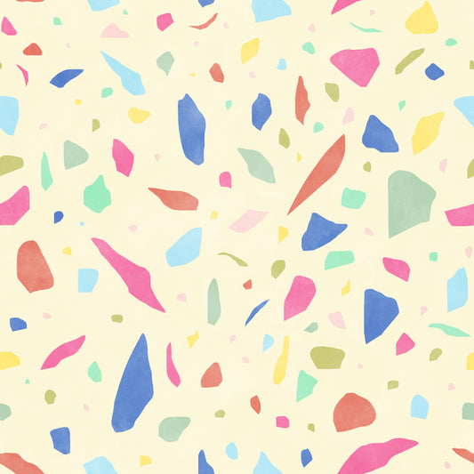 Pale Yellowe Terrazzo 12x12 Patterned Vinyl Sheet