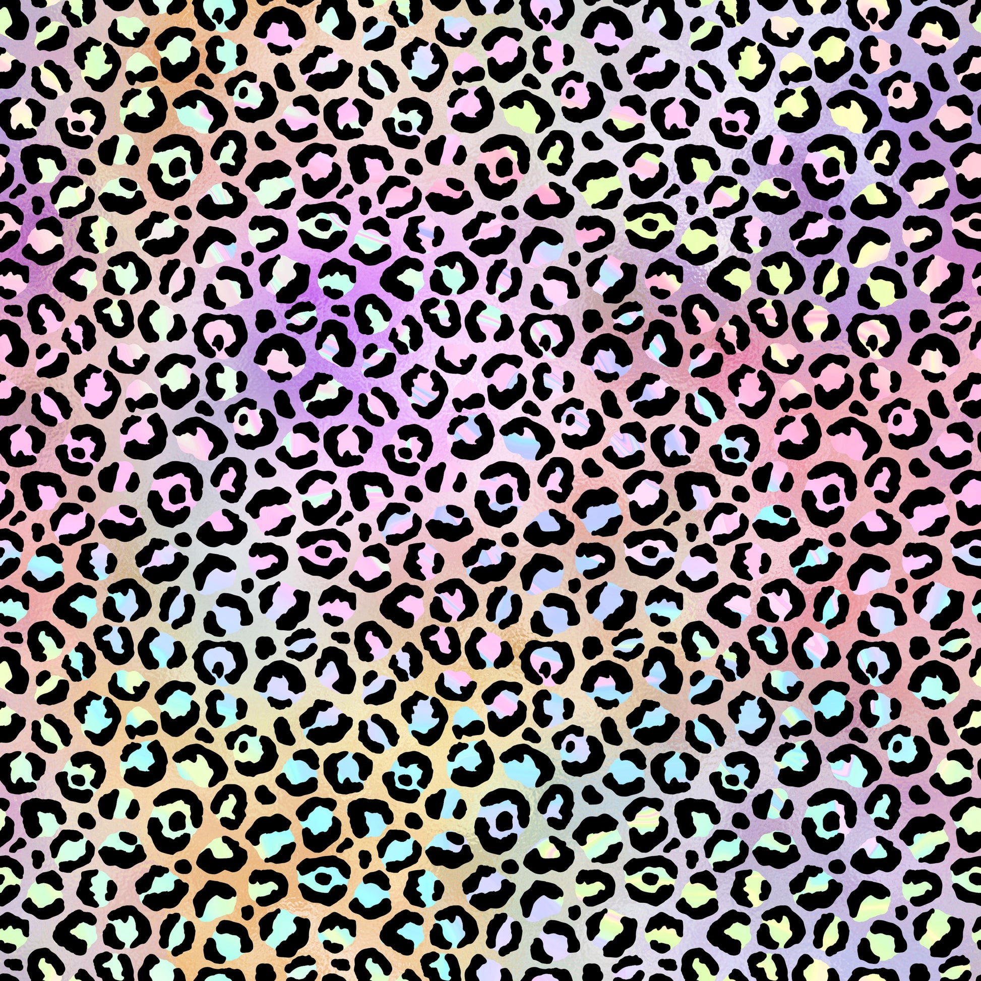 Pastel Rainbow Leopard Print 12x12 Patterned Vinyl Sheet