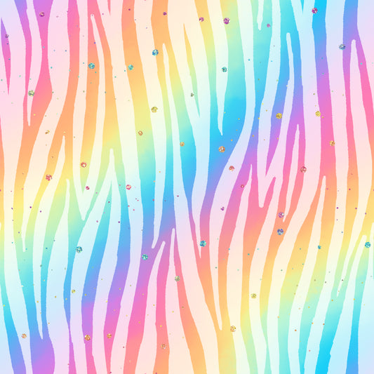 Pastel Rainbow Zebra Stripes 12x12 Patterned Vinyl Sheet