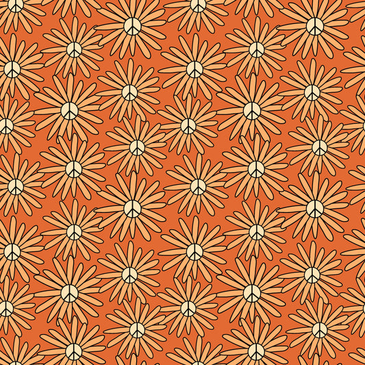 Peace Sign Flowers 12x12 Patterned Vinyl Sheet
