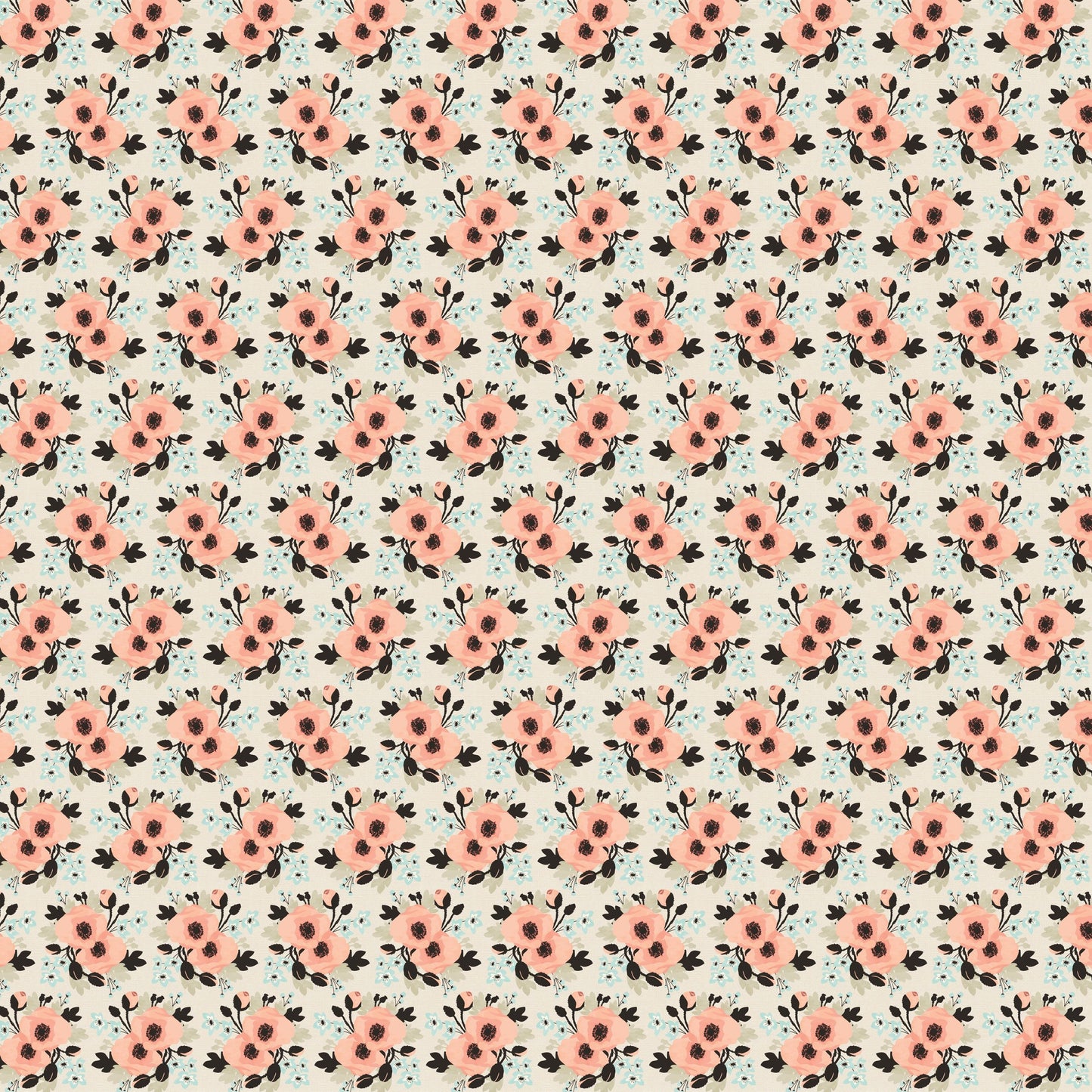 Peach Floral Bouquets 12x12 Patterned Vinyl Sheet