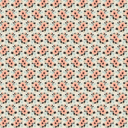 Peach Floral Bouquets 12x12 Patterned Vinyl Sheet