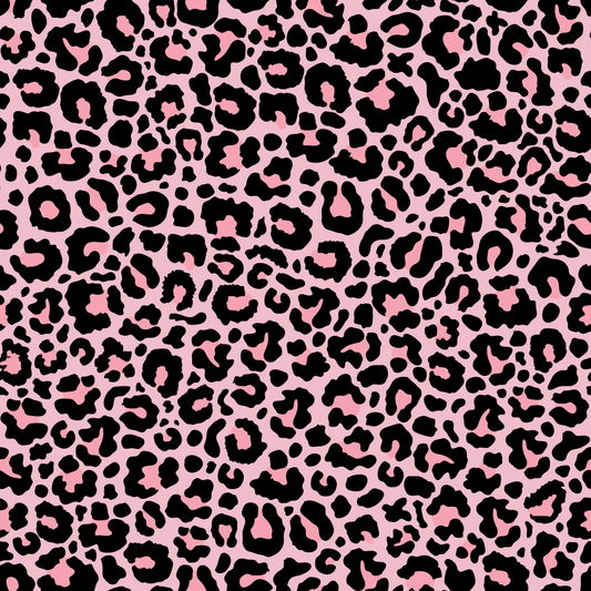 Pink & Black Leopard Print 12x12 Patterned Vinyl Sheet