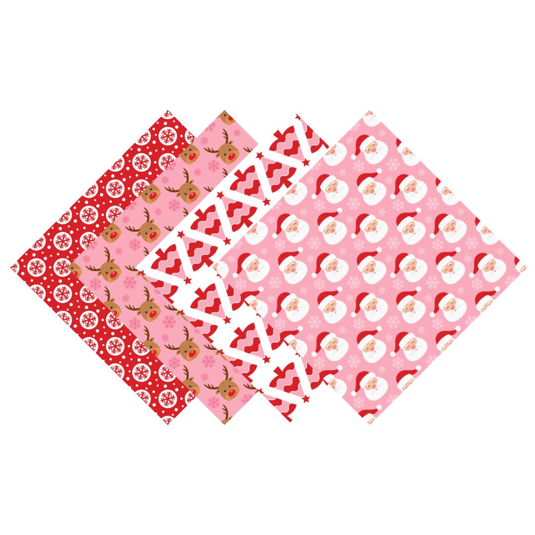 Pink & Red Christmas Patterned Vinyl Pack