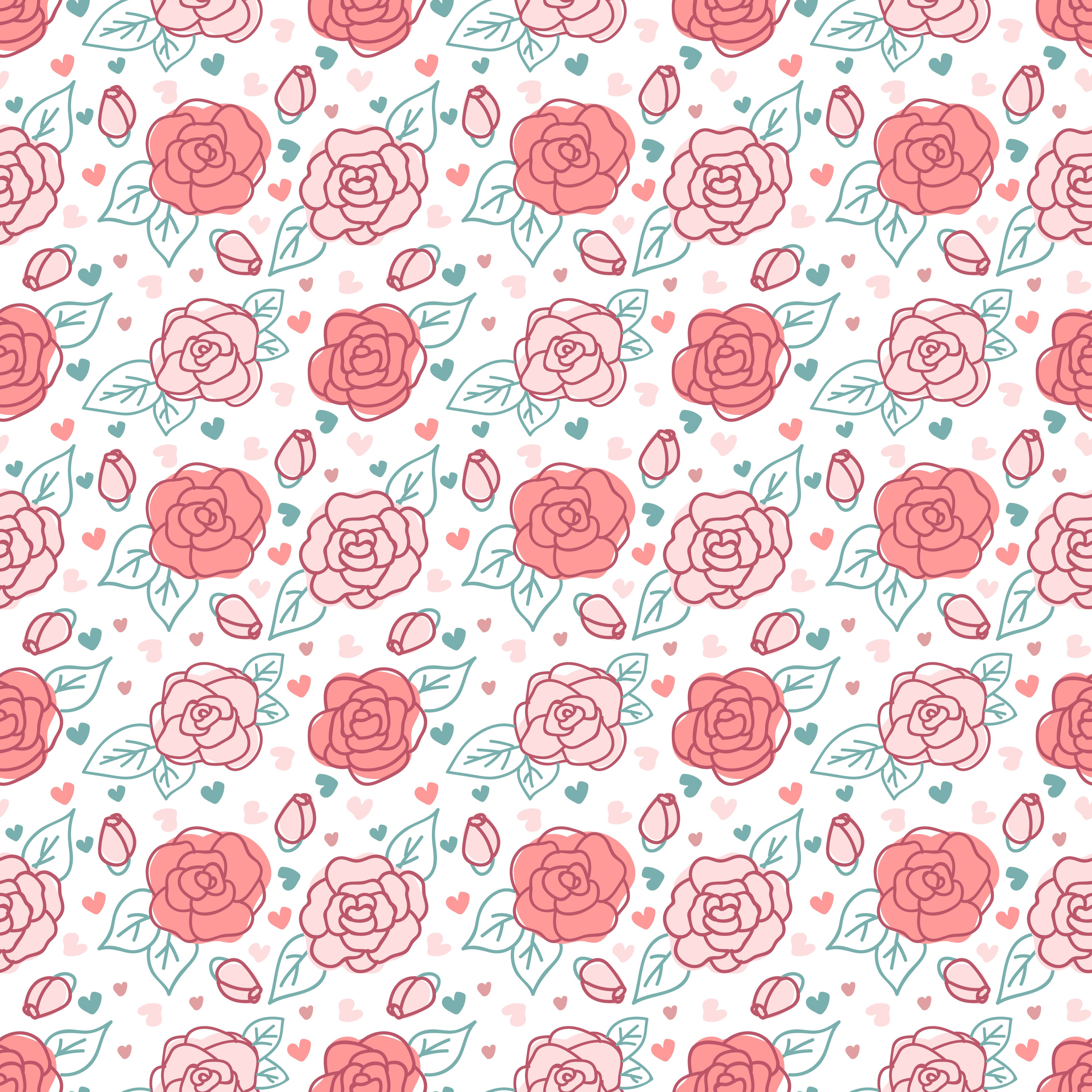 Pink & Red Outline Roses 12x12 Patterned Vinyl Sheet – iCraftVinyl