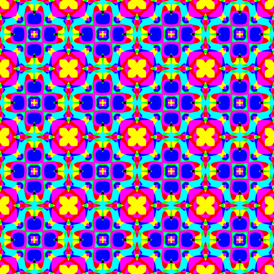Pink, Yellow & Blue Neon Kaleidoscope 12x12 Patterned Vinyl Sheet