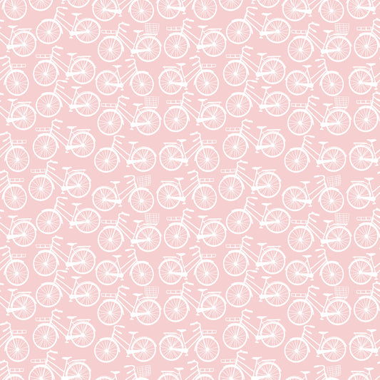 Pink Bicycles 12x12 Patterned Vinyl Sheet