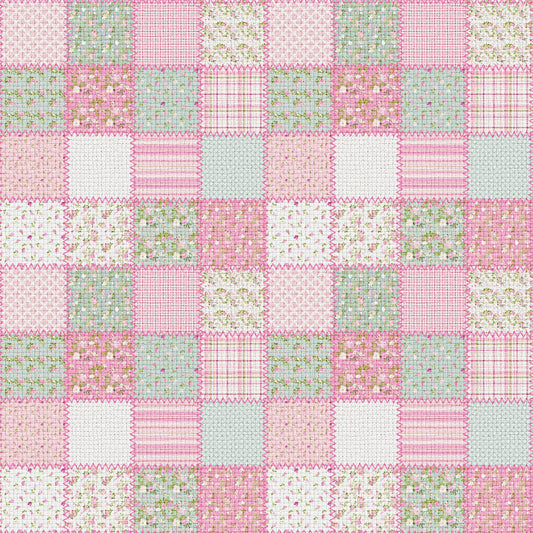 Pink Patchwork 12x12 Patterned Vinyl Sheet