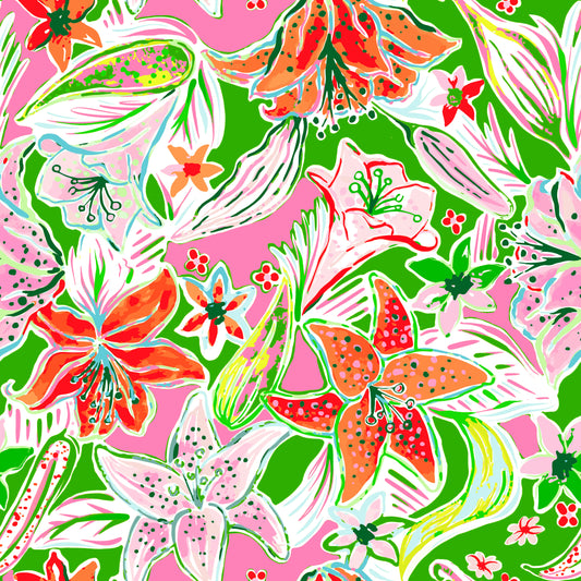 Pretty Preppy Flowers 12x12 Patterned Vinyl Sheet