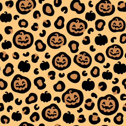 Jack-o'-lantern Leopard Print 12x12 Patterned Vinyl Sheet