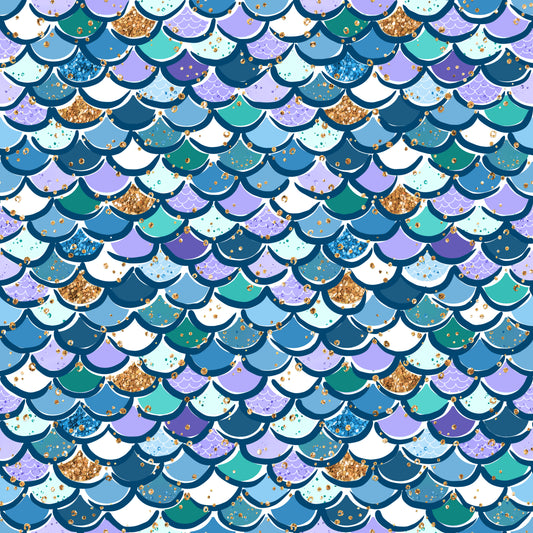 Purple & Blue Mermaid Scales 12x12 Patterned Vinyl Sheet