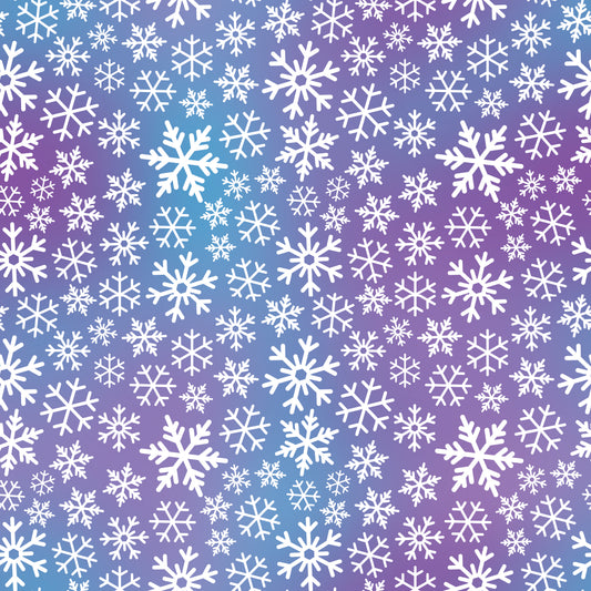 Purple & Blue Snowflakes 12x12 Patterned Vinyl Sheet