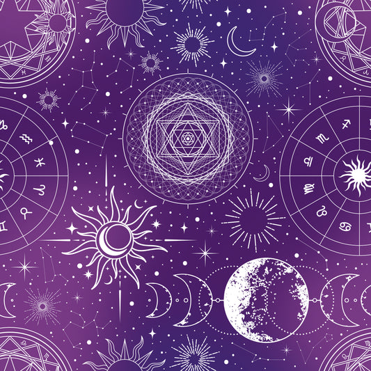 Purple Astrology Chart 12x12 Patterned Vinyl Sheet