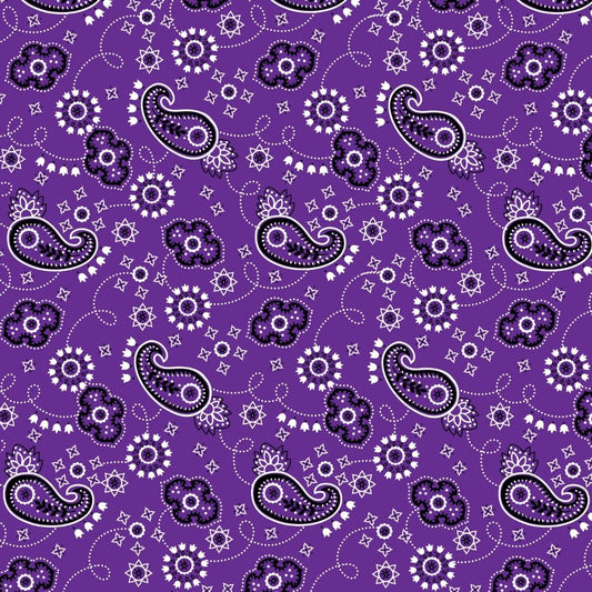 Purple Bandana 12x12 Patterned Vinyl Sheet