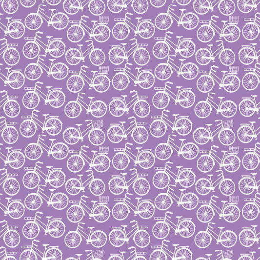 Purple Bicycles 12x12 Patterned Vinyl Sheet