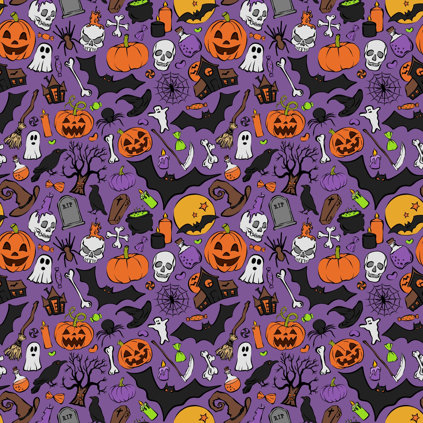 Purple Halloween 12x12 Patterned Vinyl Sheet